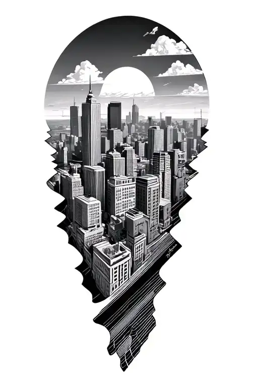 San Francisco city skyline tattoo design idea