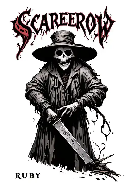 G59 razor scarecrow Ruby tattoo design idea