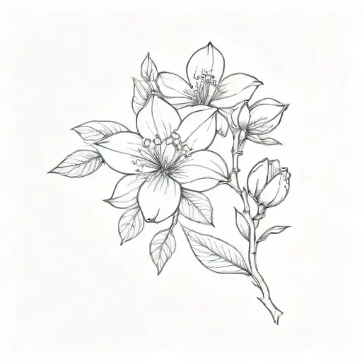 magnolias budding tattoo design idea