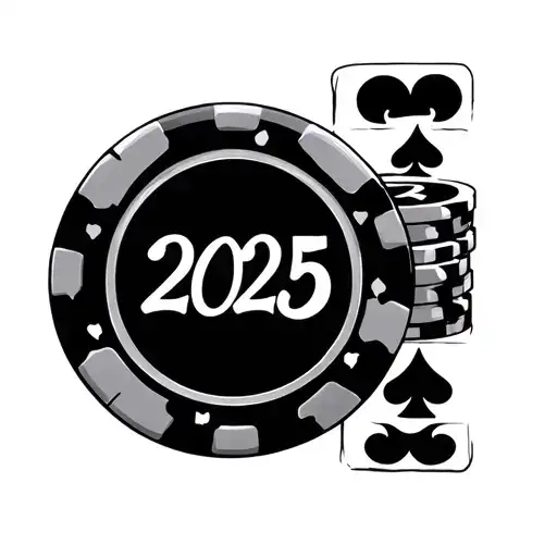 "2025" Poker Chip tattoo design idea