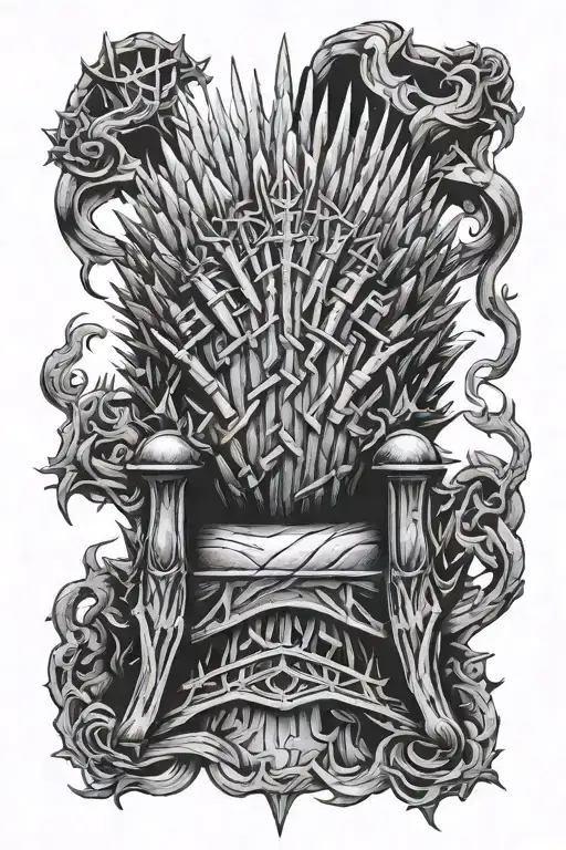 iron throne tattoo design idea