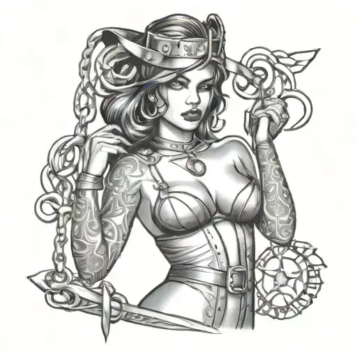 BDSM sexy slave tattoo design idea