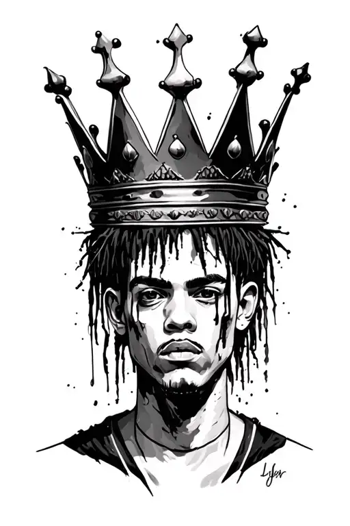 basquiat crown, growing into your crown tattoo design idea