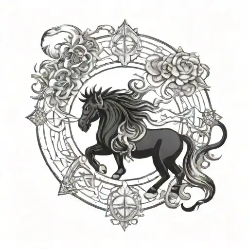 astrological sign mix leo aquarius libra and scorpio tattoo design idea