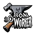 "Iron worker with hammer, anvil" anvil adorned with Viking symbols tattoo design idea