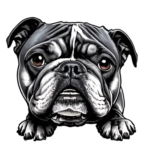 pocket bully dog tattoo design idea