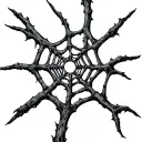 web of wyrd made from sticks tattoo design idea