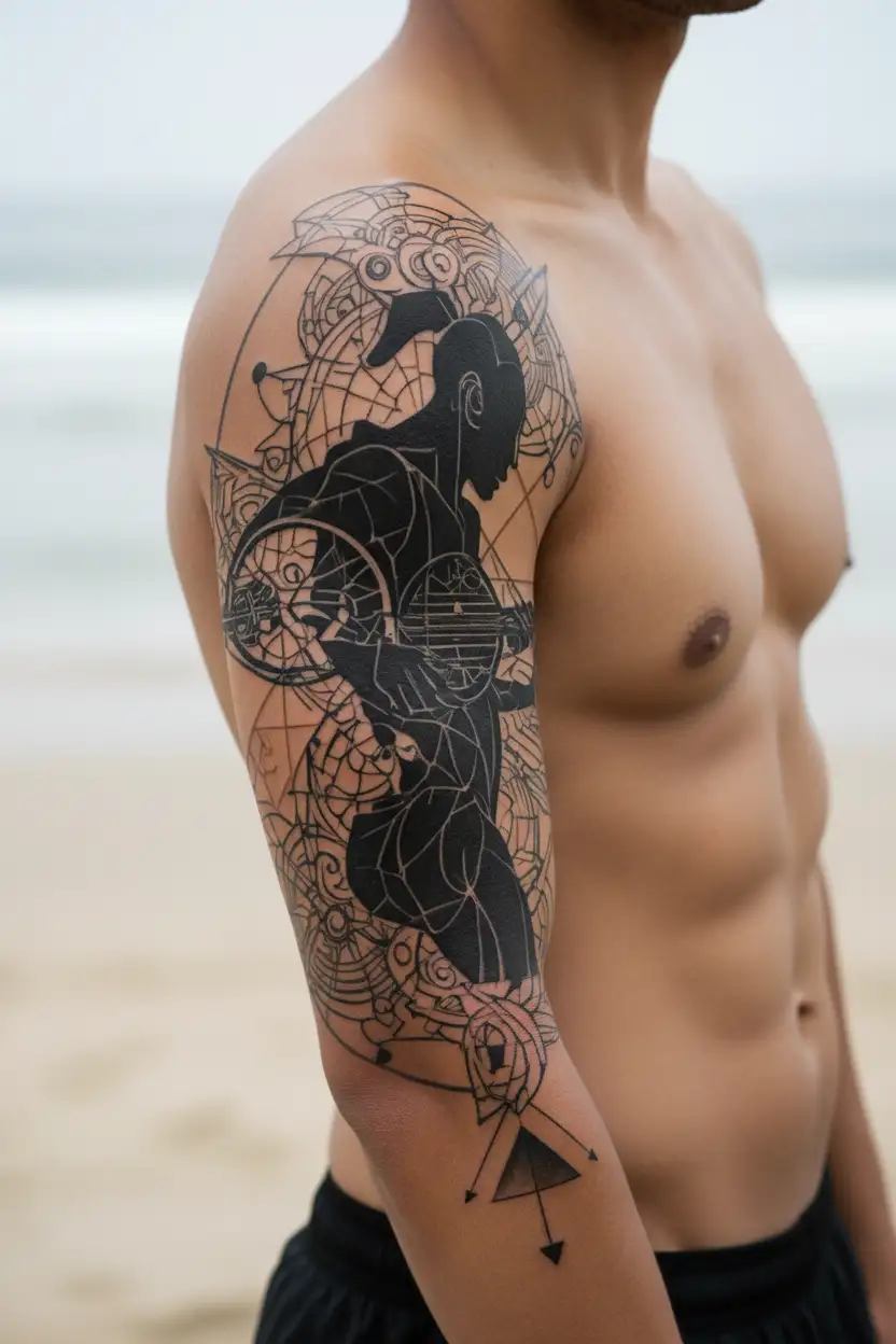 cycyle, tennis, rap music, lucifer tattoo design idea