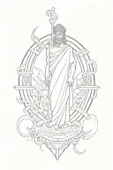 I want a forearm sleeve, patchwork make it look cool possibly Greek gods, stoicism, however also implement my background tattoo design idea