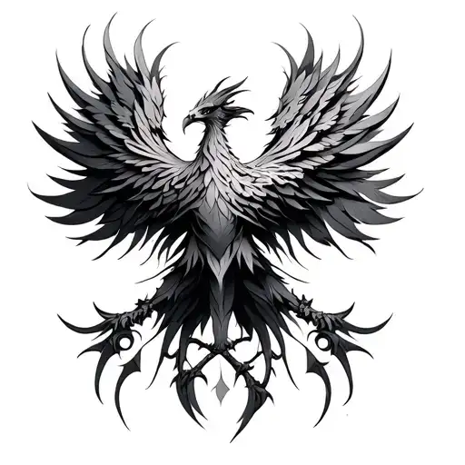 Symetrical Phoenix Tatto Idea tattoo design idea