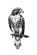 realistic red tailed hawk tattoo design idea