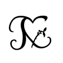 letters J "heart" E cursive font tattoo design idea