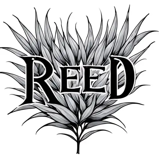 the name REED made from tules tattoo design idea