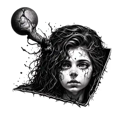 trapped inside mental health tattoo design idea