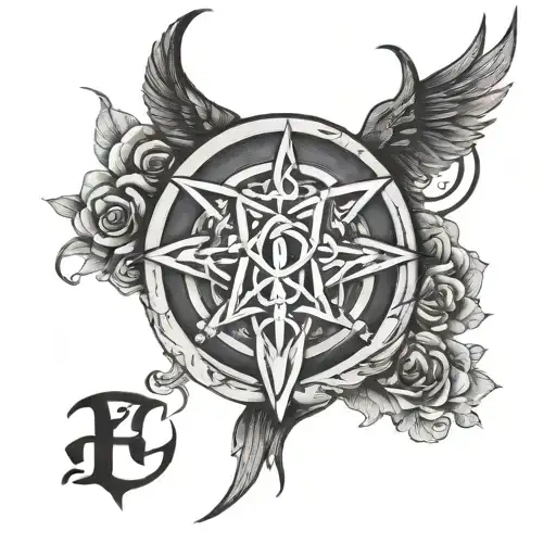 Lucifer symbol money power fame tattoo design idea