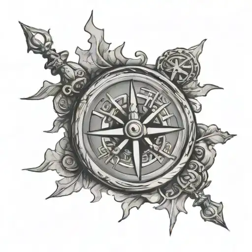 vegvisir viking compass tattoo design idea