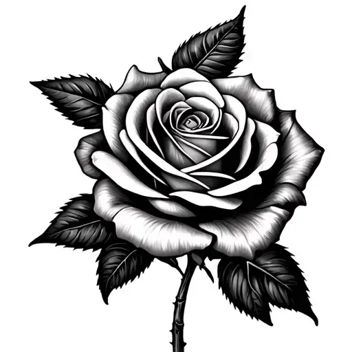 black rose with daughters names on leaves. Andrea and Danielle  tattoo design idea