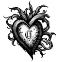 Heart Initials tattoo design idea