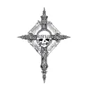 hustler life Cross tattoo design idea