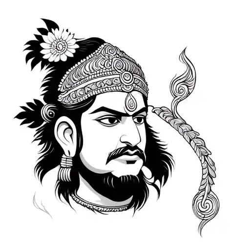 Lord Hanuman Gada tattoo design idea