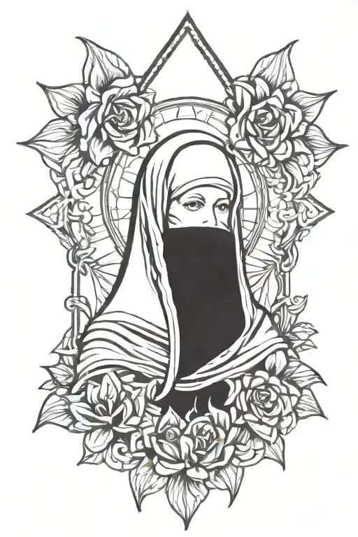 nun tattoo design idea