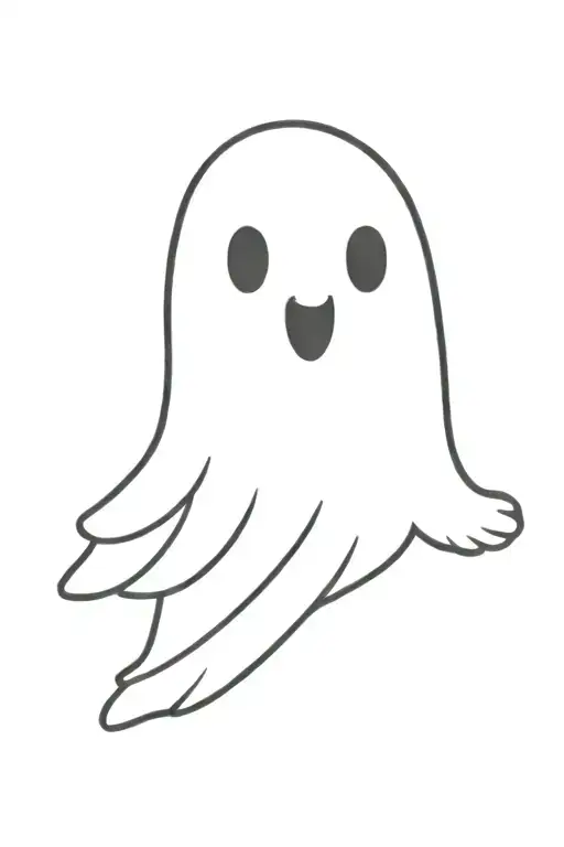cute ghost holding tattoo design idea