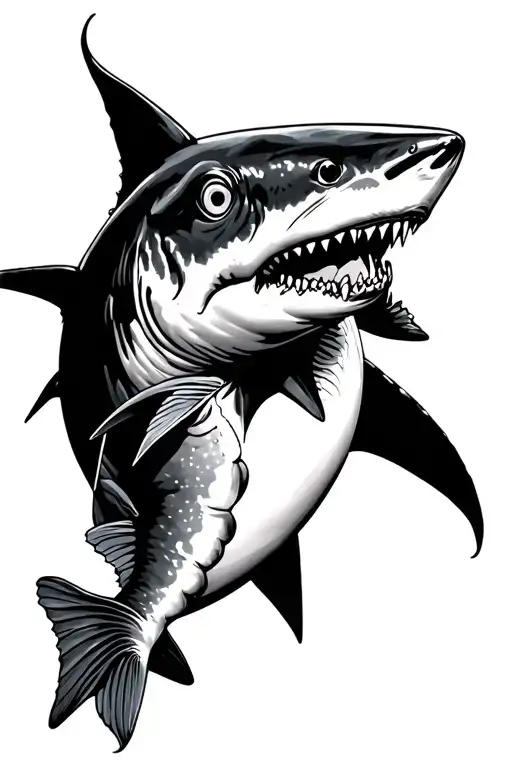 Hammerhead, shark black tip shark red drum, black drum sheets, head speckle sea trout tattoo design idea