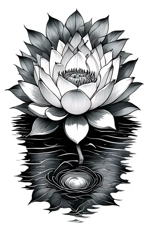 Addiction Recovery lotus flower tattoo design idea