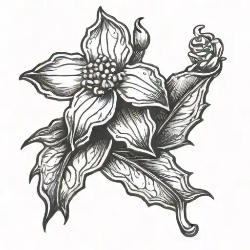 holly flower with date 1994 chevy cavalier tattoo design idea