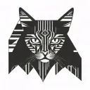cat egypt type lines tattoo design idea