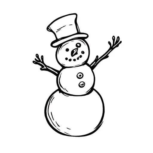 melting snowman tattoo design idea