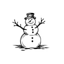 melting snowman tattoo design idea