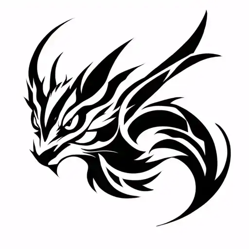 modern tribal design of charmeleon tattoo design idea