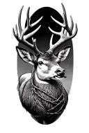 just deer antlers 8 points, barb wire wrapped, ducks tattoo design idea