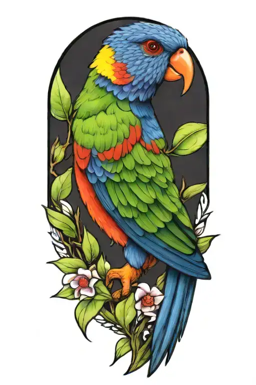 rainbow lorikeet tattoo design idea