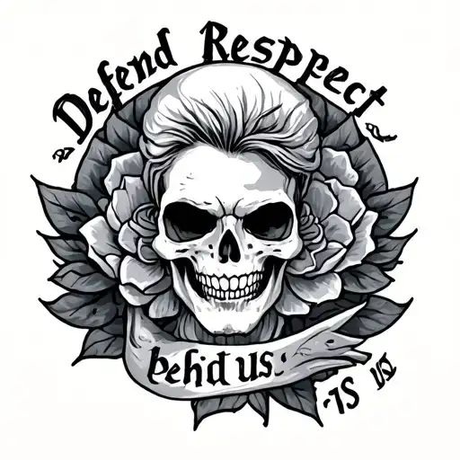 defend respect behind us tattoo design idea