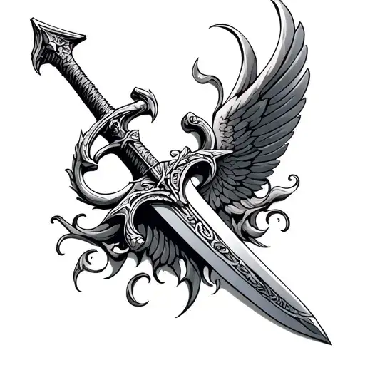 Sword Of St Michael tattoo design idea