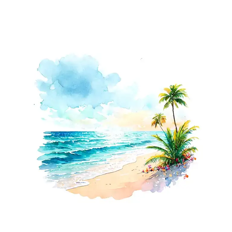 Beach Themed tattoo design idea