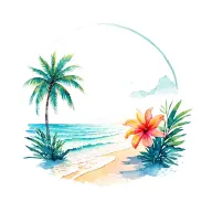 Beach Themed tattoo design idea