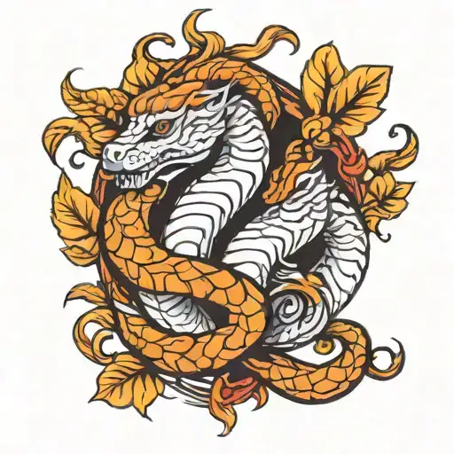 gemini in a form of viper tattoo design idea