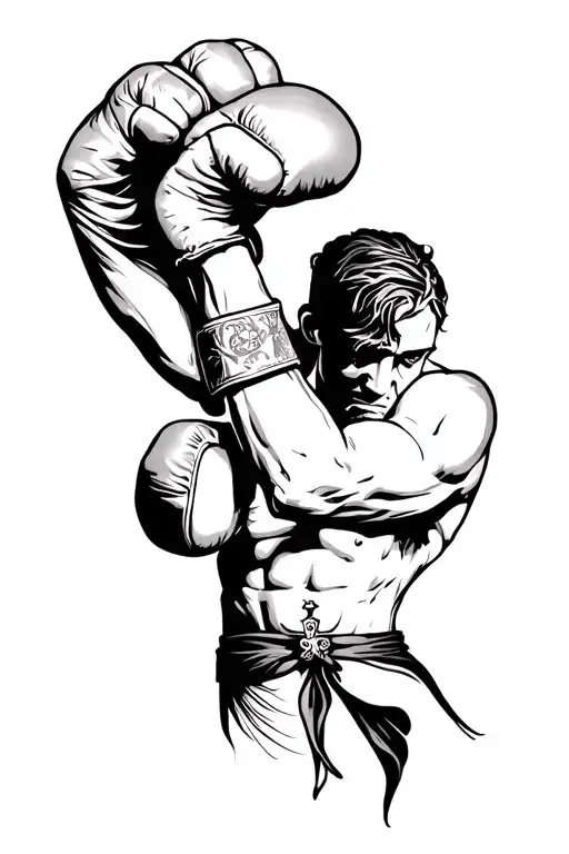 forearm boxing religious tattoo design idea
