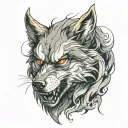 angry wolf tattoo design idea