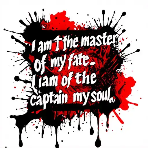 invictus quote "I am the master of my fate I am the captain of my soul" tattoo design idea