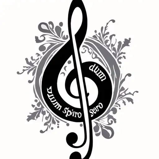 bass clef with "dum spiro spero" tattoo design idea