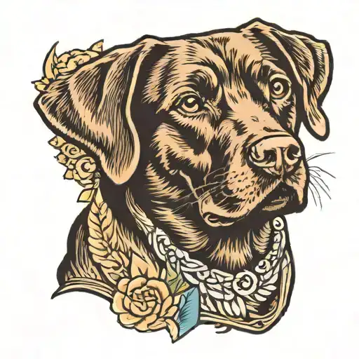 chocolate lab tattoo design idea