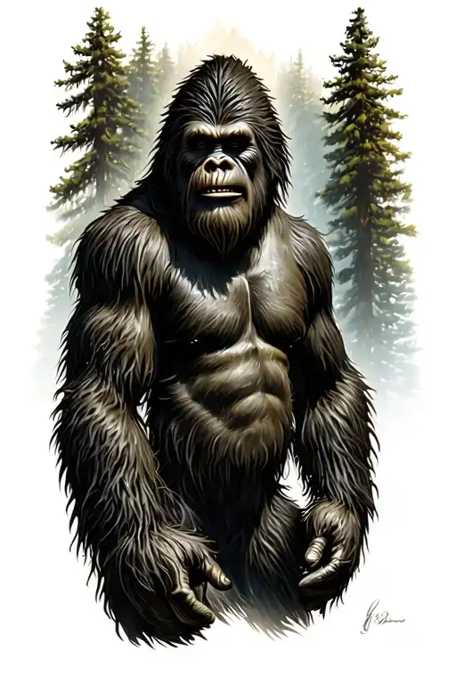 Sasquatch tattoo design idea