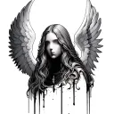 faceless angel tattoo design idea