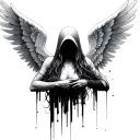 faceless angel tattoo design idea