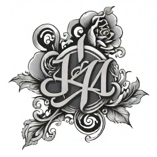 444 written tattoo design idea