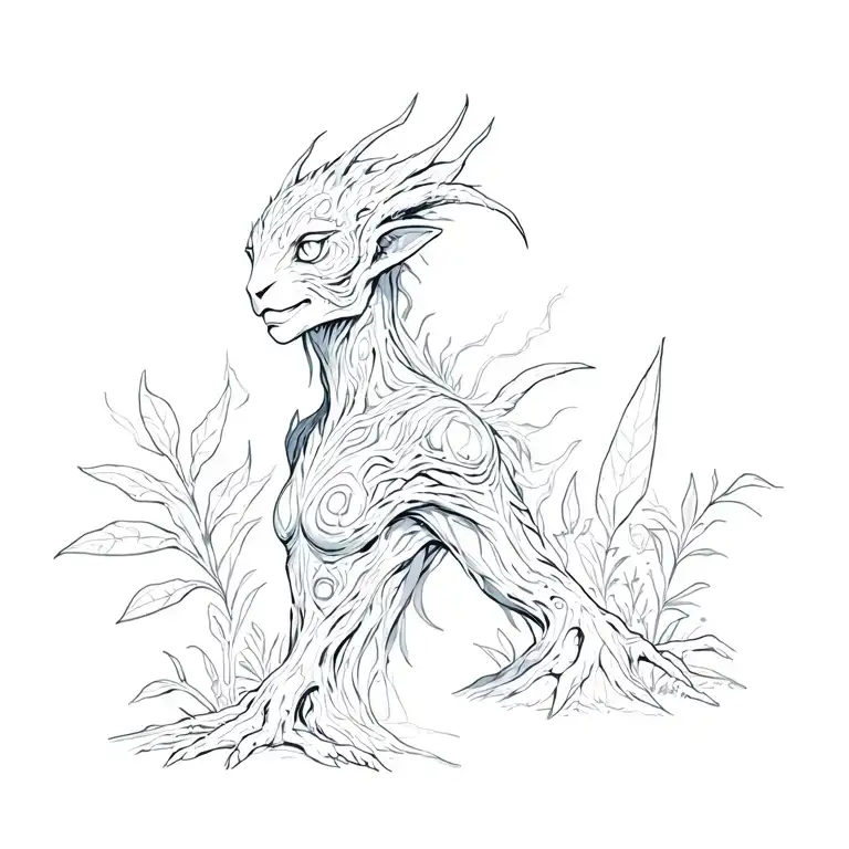 avatar woodsprites Na'vi, plants and animals from Pandora tattoo design idea